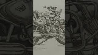 Royal Enfield pencil sketch // bullet //bike// bikers