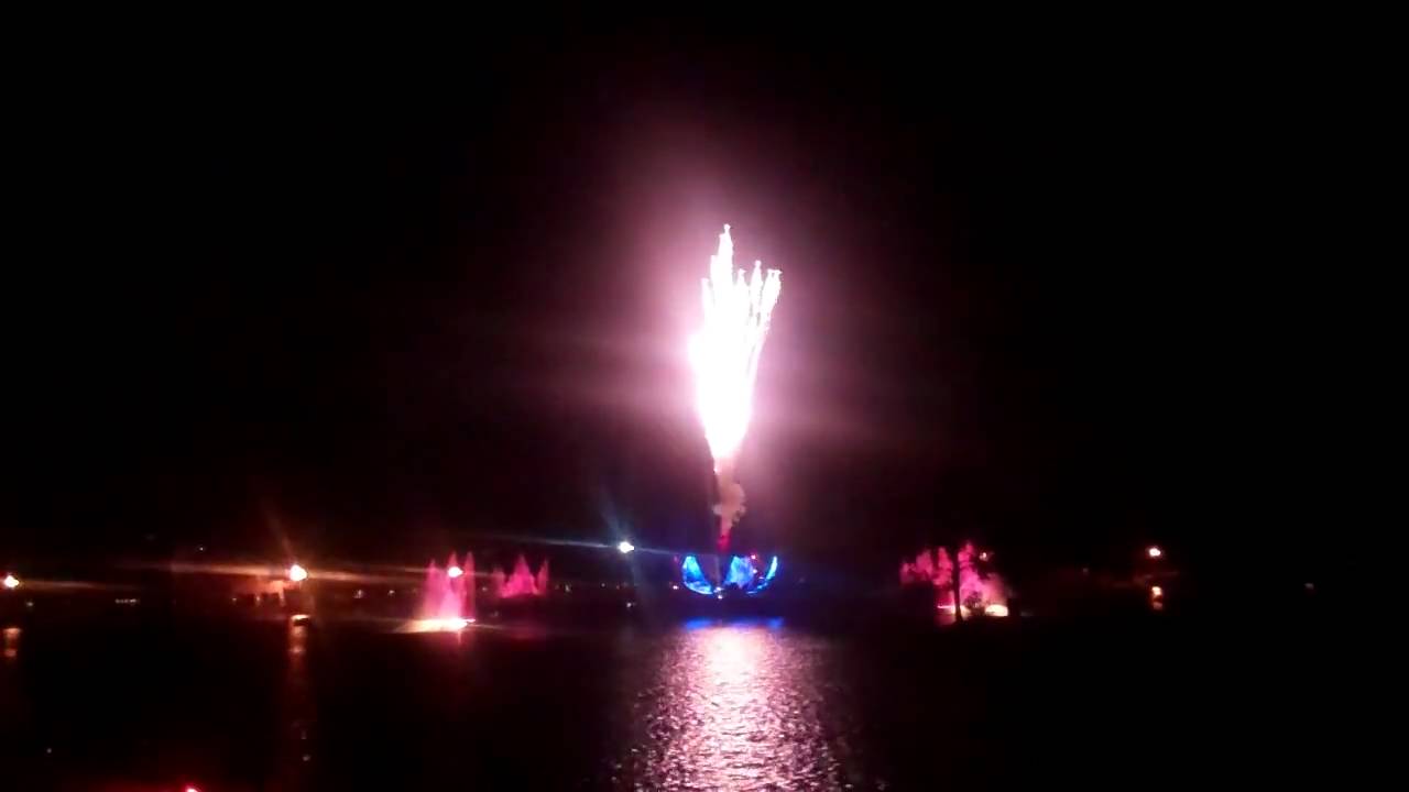 Epcot's Illuminations from the bridge BETWEEN UK & France