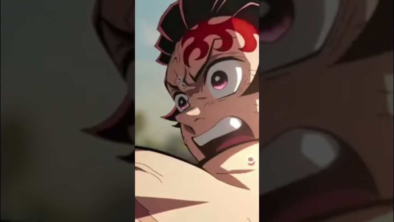 tanjiro pushed the boulder