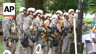 Students take part in a pro-Palestinian protest at University of North Carolina