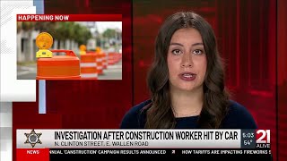 Police investigating after construction worker was hit by car on Fort Wayne's northeast side