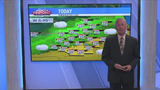 Not as warm today, but still above average