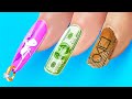 SHORT vs LONG vs GIGA LONG NAILS || Girly Problems & Beauty Struggles! Rich vs Poor Nails by 123 GO!