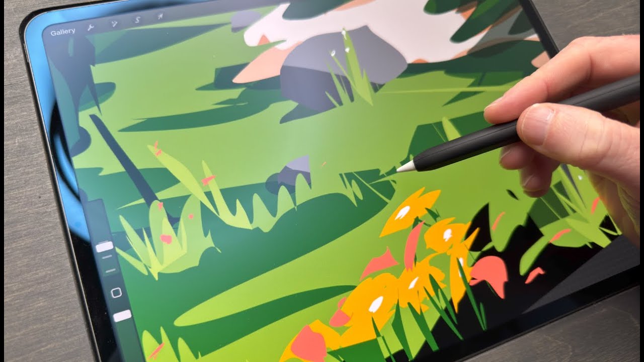 Commentary of my process - LANDSCAPE painting - IPAD - YouTube