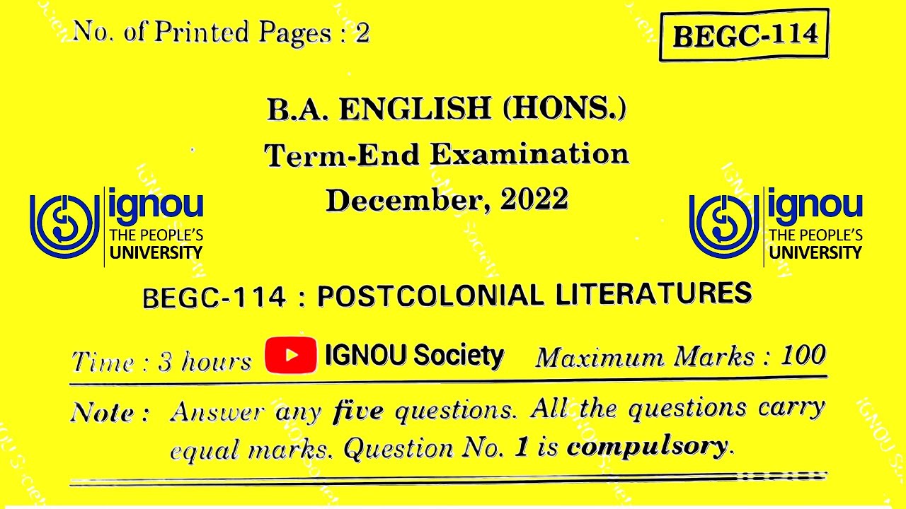 baegh assignment question paper