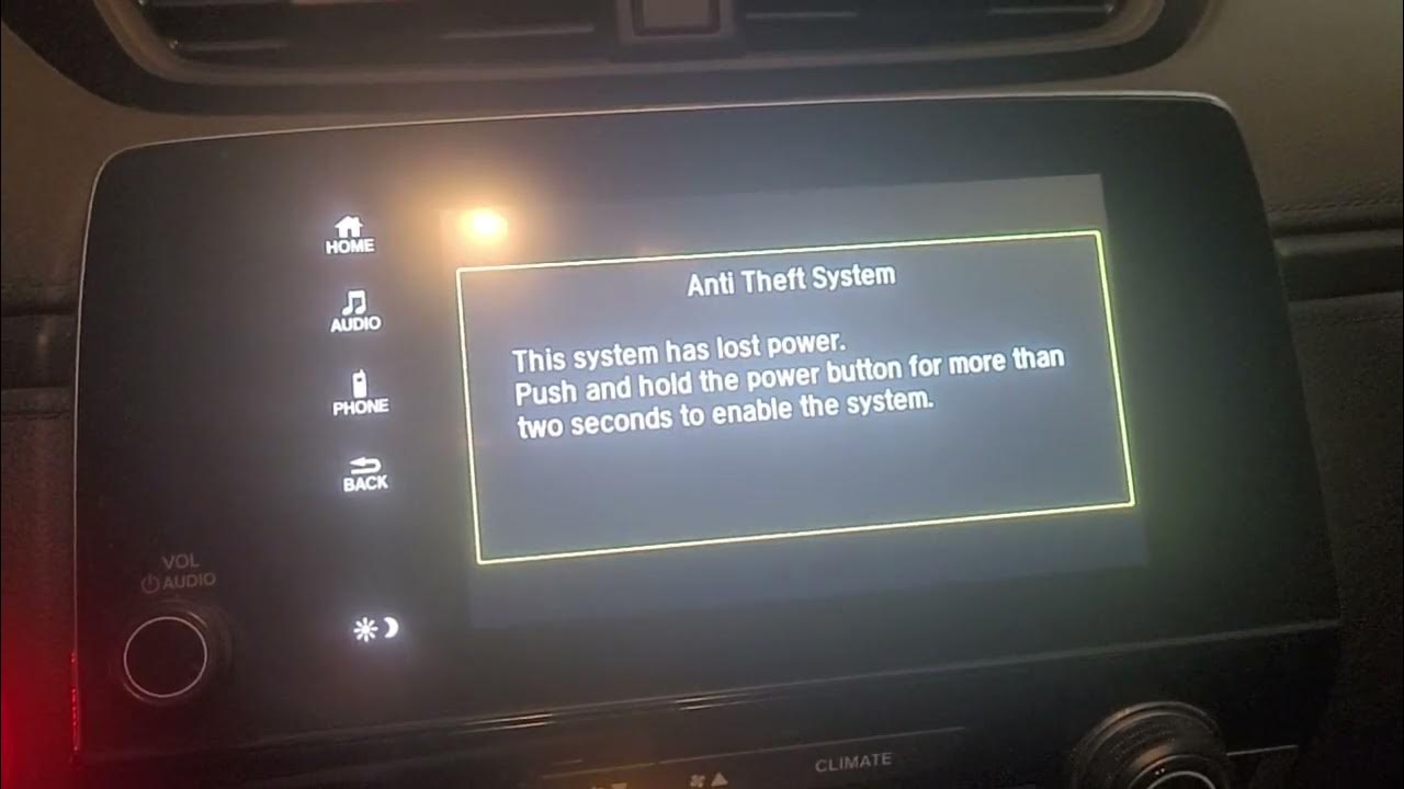 Honda Crv Anti Theft System Lost Power www.youtube.com