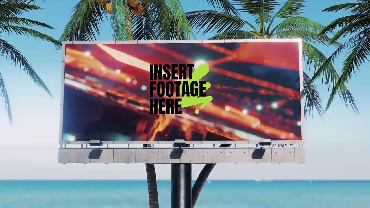 Beach Billboard Mockup | After effects templates free
