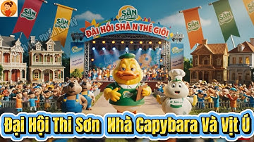 Vịt ú và capybara lần đầu tham gia đại hội sơn nhà cực hoành tráng!🎨🐤