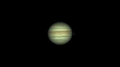 Planet Jupiter Animation with IO transiting and casting a shadow on the Planet.