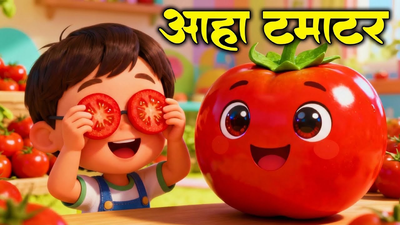 आहा टमाटर - Aaha Tamatar Bade Mazedar | Hindi Nursery Rhymes And Kids Song | All Rhyms in Hindi