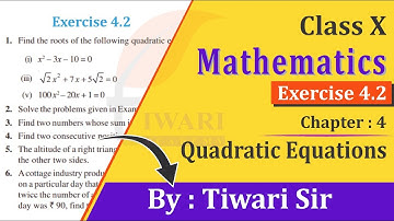 NCERT Solutions for Class 10 Maths Chapter 4 Exercise 4.2 Quadratic Equations in English Medium.