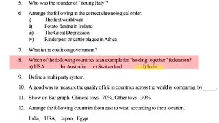 10th class pre final social studies model paper 2 question paper and answers key new syllabus 