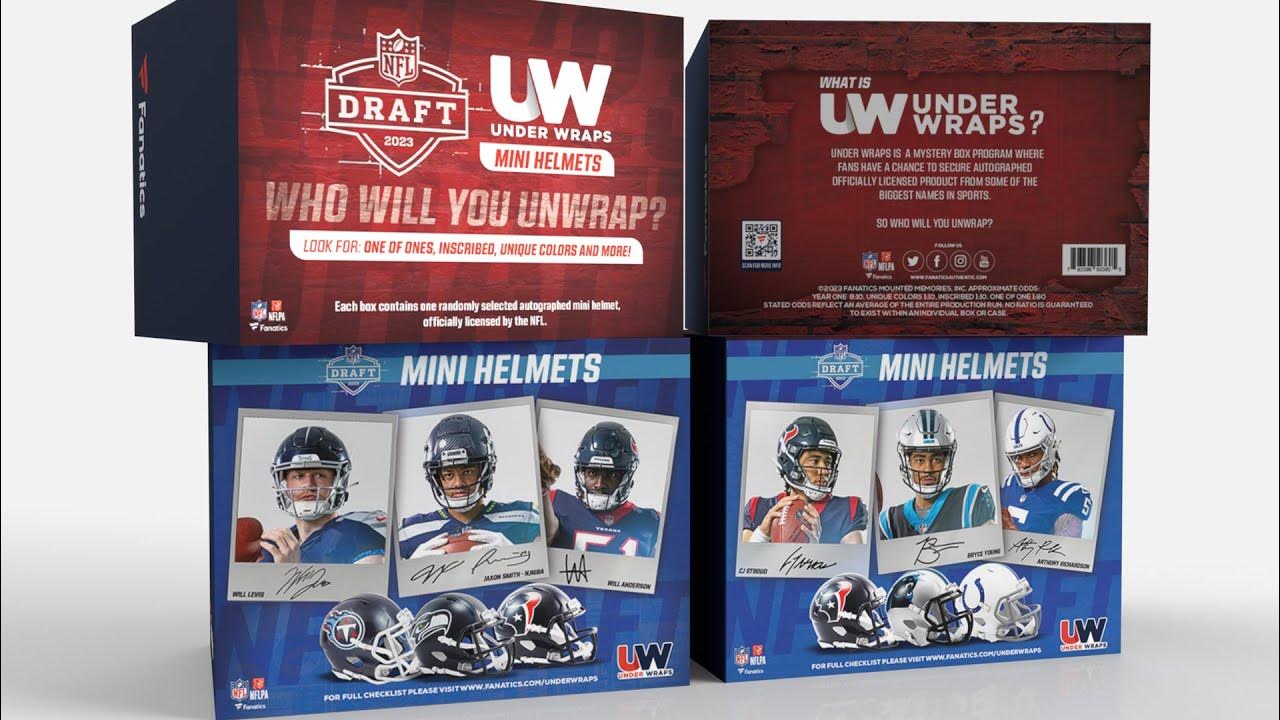 Fanatics Under Wraps 2023 NFL Draft Mini Helmets YouTube