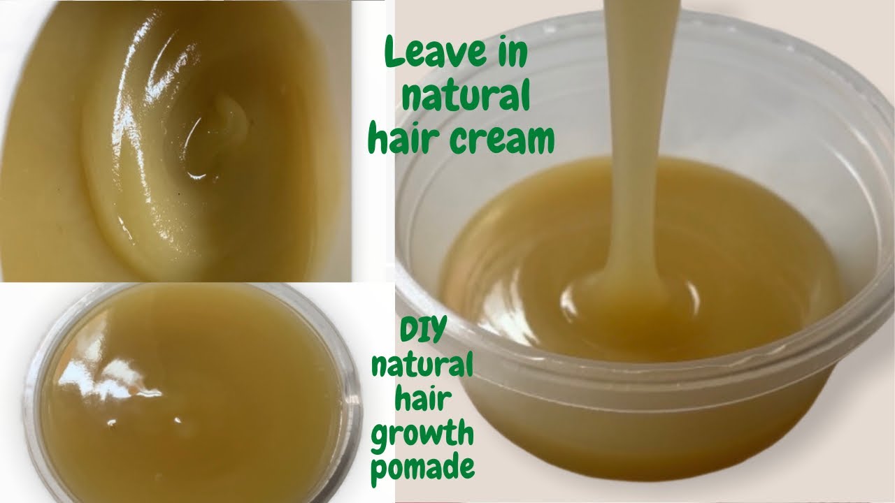 DIY natural hair growth pomade/ natural leave in hair cream/ how to make natural hair pomade