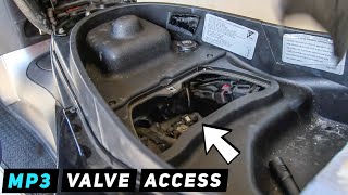 Piaggio MP3 - Remove panels to access for valve clearance / inspect | Mitch's Scooter Stuff
