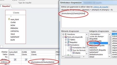 Liaison entre un formulaire Access et une requête