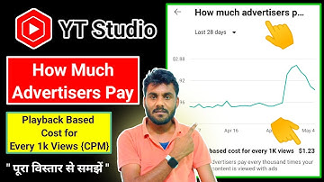 How Much Advertisers Pay YT Studio || Playback Based Cost for Every 1k Views CPM YT Studio