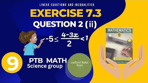 9th Class Math Chapter 7 Linear Equations and Inequalities Exercise 7.3 Q2 (ii)
