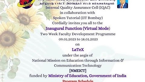 NMEICT - LaTeX FDP INAUGURAL FUNCTION