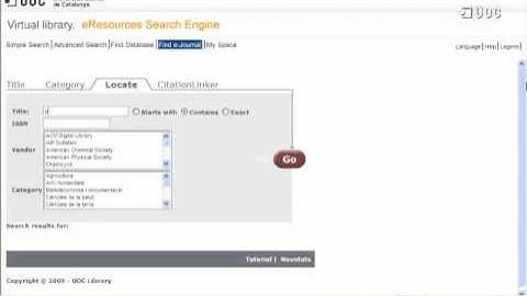 Search for an e-journal