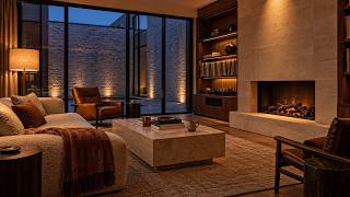 Cozy Autumn Jazz by the Fireplace | Modern Listening Room Ambience (3 Hours, 4K) screenshot 4