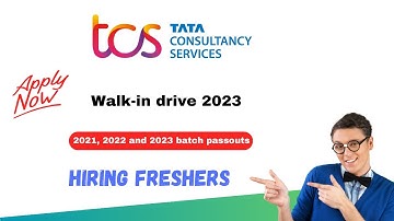 TCS BPS Walk-in drive for graduates from 2021, 2022 and 2023 batch pass outs freshers  @techhiring