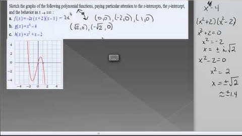 5.1 Part 1b Introduction to Polynomial Functions and Graphs