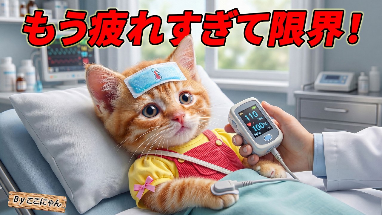 まさかの感染】ここにゃん、楽しい外食の翌日にインフル発症…😱🤧自分