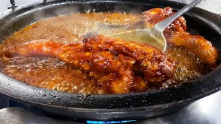 地鶏レッグで飯テロしてみた。【テリヤキチキン丼】　Teriyaki chicken bowl