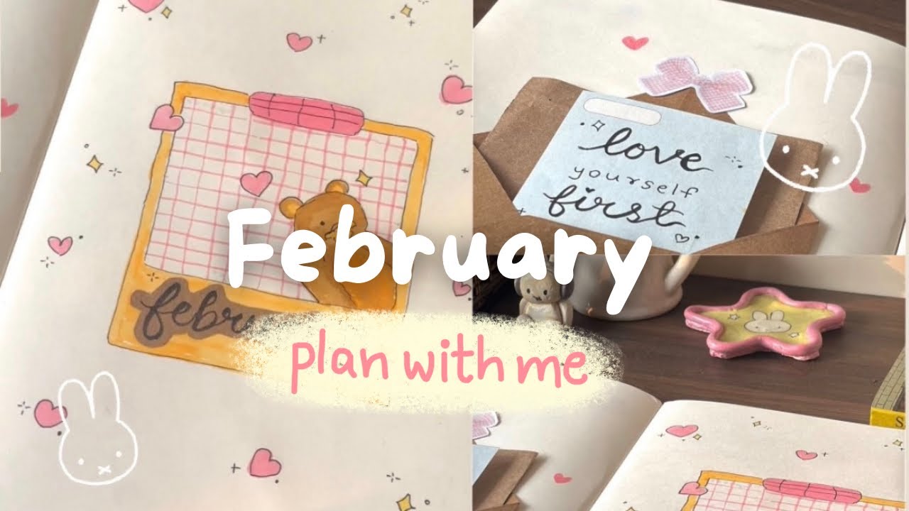 plan with me 💌 | february bullet journal setup 🍓🍰 | dear diary 🌷