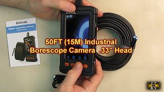 Oiiwak 50FT Industrial 50FT Endoscope .33 Head, IP68, 1080P HD 4.3“ IPS Screen  6 LEDs  REVIEW