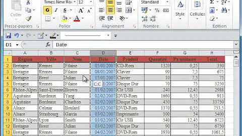 Comment déplacer une colonne dans un tableau Excel ?