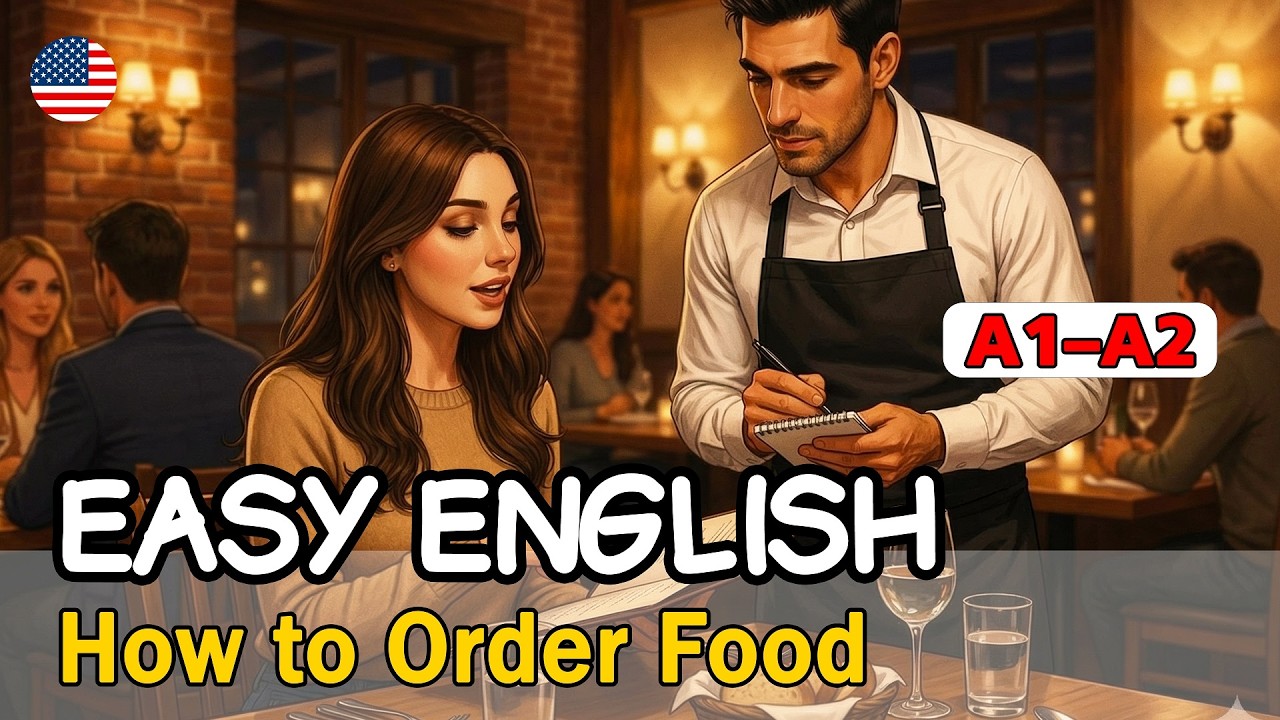 Emma’s First Food Order in English — Easy Conversation Practice | Beginner Level (A1–A2)