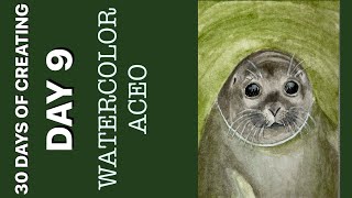(601) 30 Days of Creating Challenge - Day 9 Watercolor ACEO