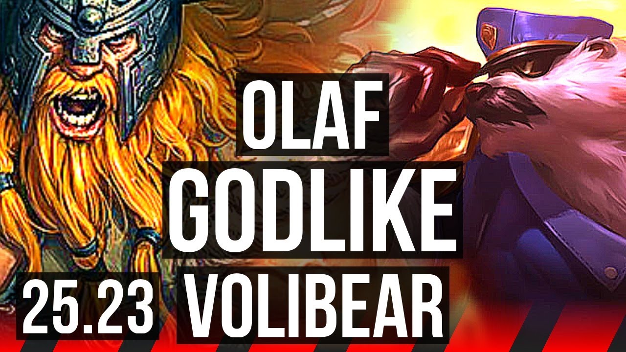OLAF vs VOLIBEAR (TOP) | 7 solo kills, 8/1/0, Godlike | KR Master | 25.23