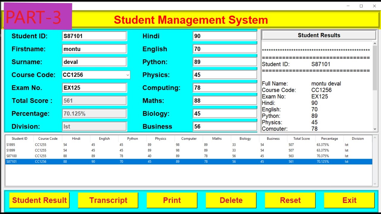 How to make a Student Management System in Python with Database ...