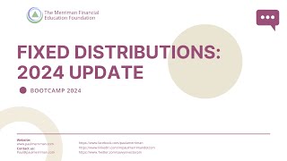 Bootcamp #6 Fixed Distributions 2024 Update