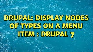 Drupal: display nodes of types on a menu item : drupal 7