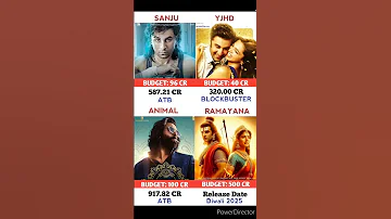 Sanju 🆚 Yeh Jawaani Hai Deewani 🆚 Animal 🆚 Ramayana || Box #yash #ramayana #ranbirkapoor #animal