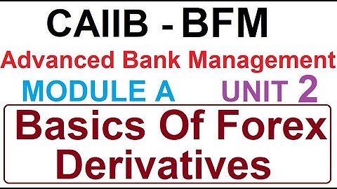 CAIIB | BFM | Bank Financial Management | Module A | Unit 2 | Basics Of Forex Derivatives