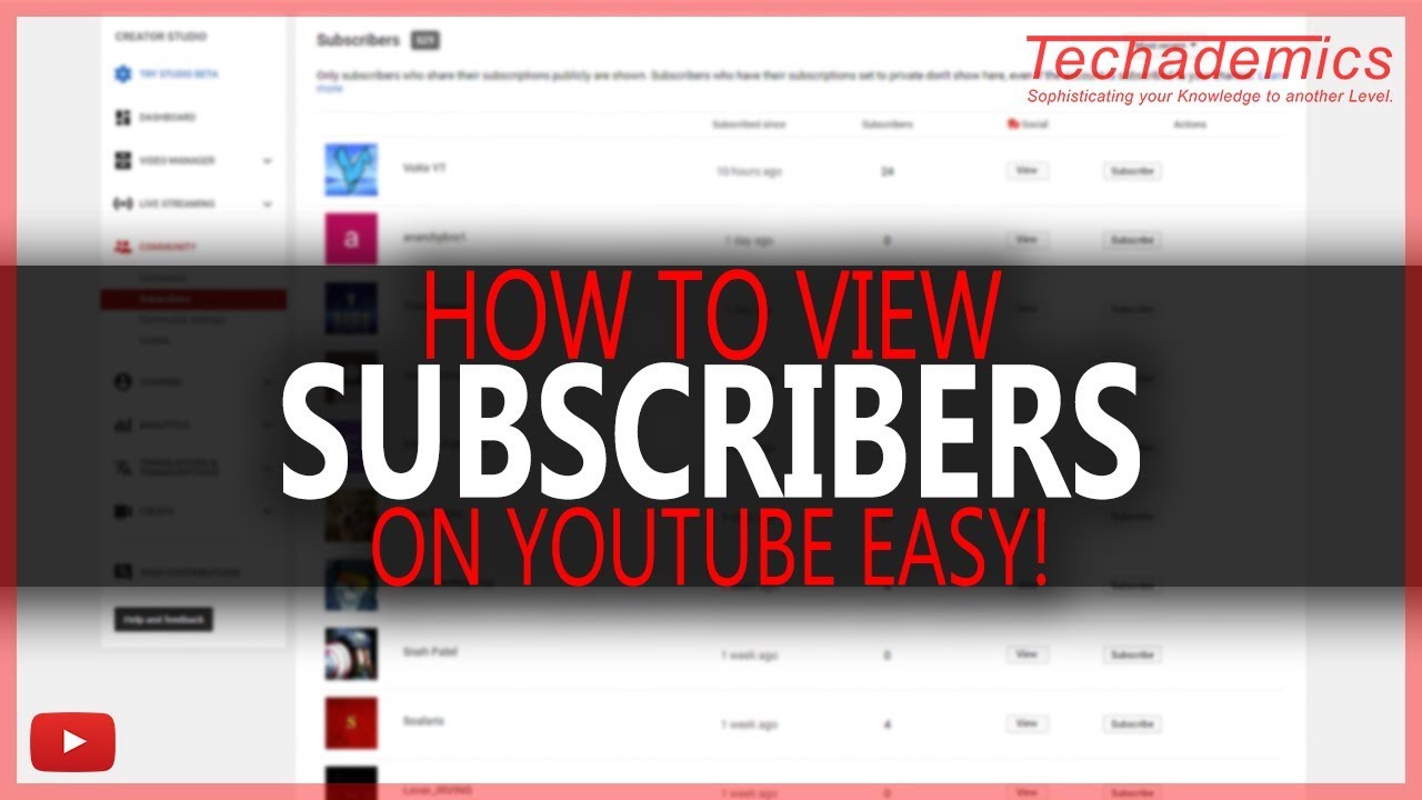 How To View Your Subscribers On YouTube See Who Is