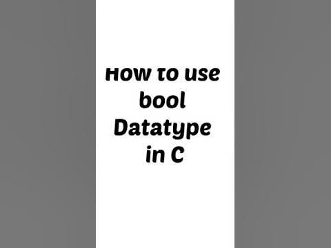 How to use Boolean data type in c programming #programming - YouTube