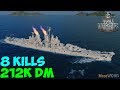 World of WarShips | Baltimore | 8 KILLS | 212K Damage -  Replay Gameplay 4K 60 fps