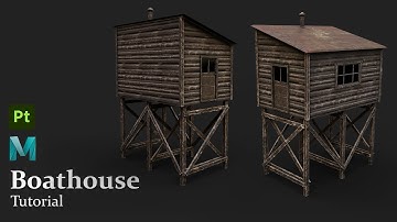 ENVIRONMENT MODELING in MAYA 2023 - Boathouse | 5. Texturing in Substance Painter