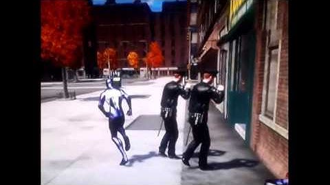 Spiderman web of shadows: Stereotypical cops glitch