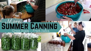 Summer Canning Delights: Green Beans and Fresh Salsa for Your Pantry