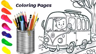 VOLKSWAGEN CAR COLORING PAGES