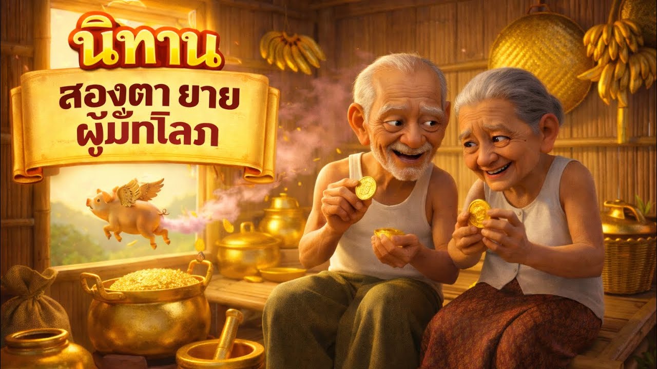 นิทาน☀️สองตายาย ผู้มักโลภ☀️#นิทานก่อนนอน#ตากับยาย