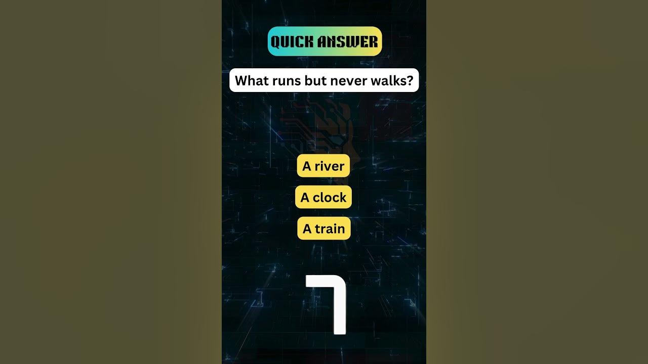 What runs but never walks youtube