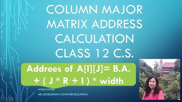 Calculating address of an element in a Column Major Matrix, 12 CS